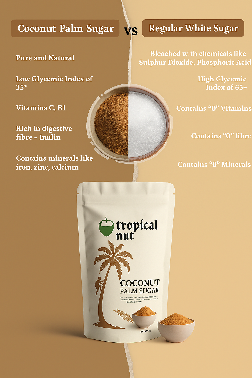 Natural & Organic Coconut Palm Sugar (250 g) pack of 2
